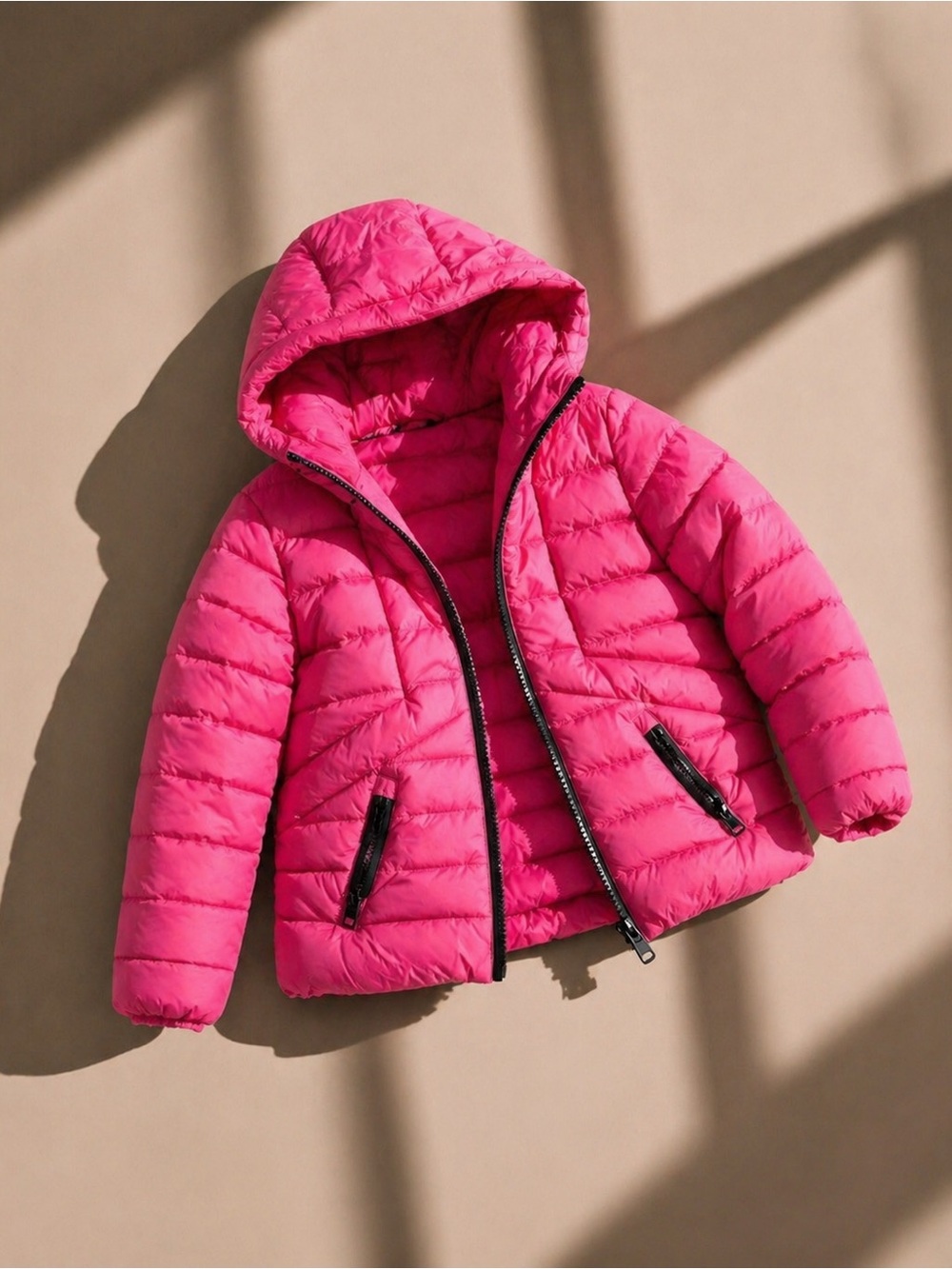 Hot pink Diesel girls puffer jacket, size 8 (T8).